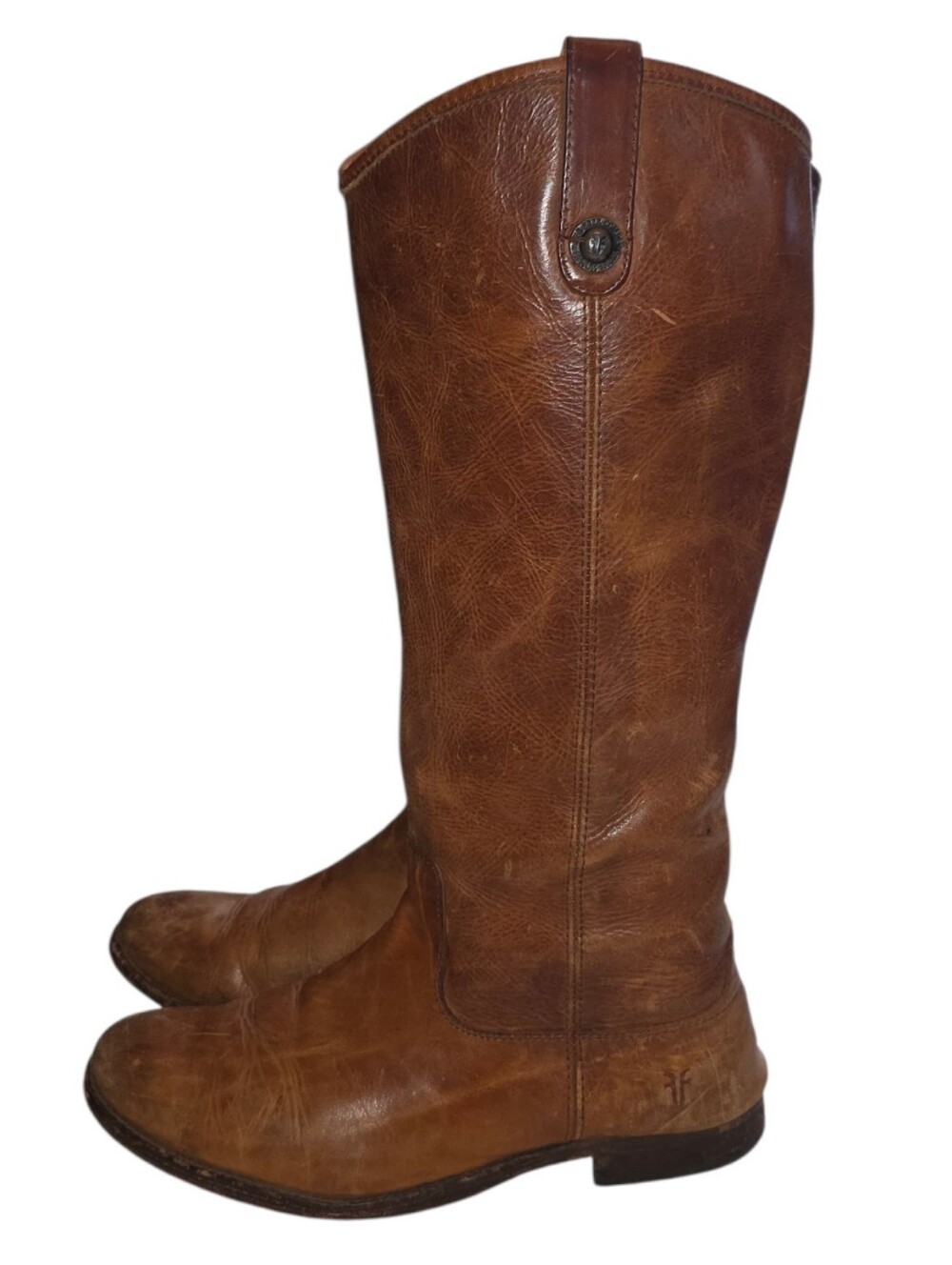 FRYE Brown Distressed Melissa Button 2 Boot